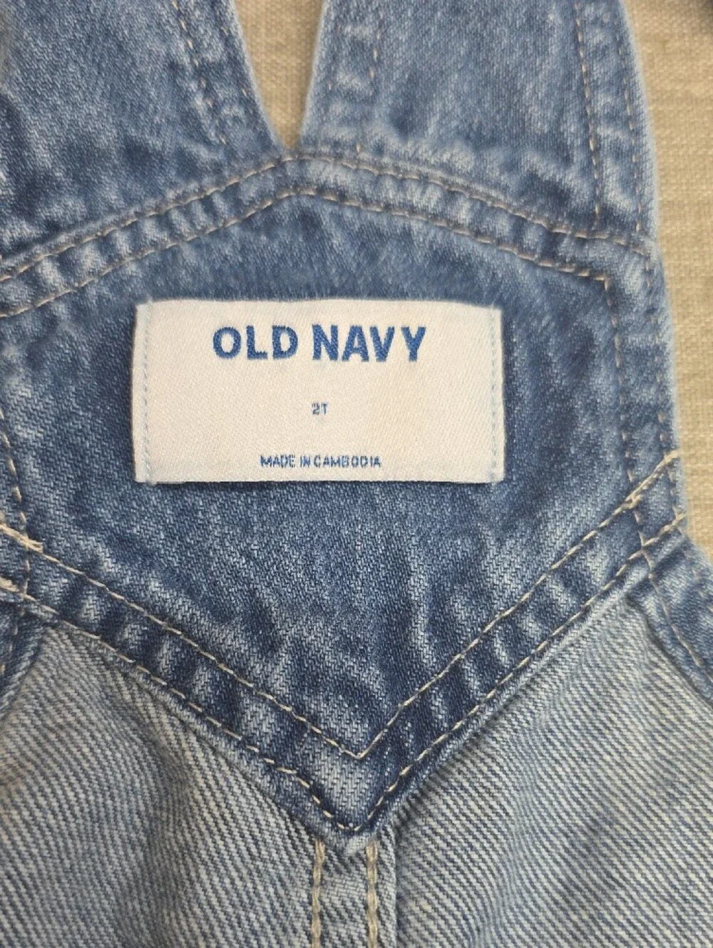 Old Navy Blue Denim Short Overalls for Kids